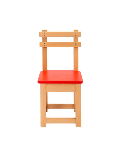 Scaun grădiniță Woody, bătuit și lacuit cu vopsele și lacuri netoxice pe bază de apă