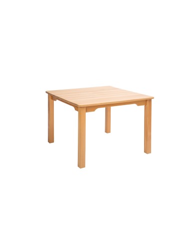 Square kindergarten table 60x60 cm, solid beach...