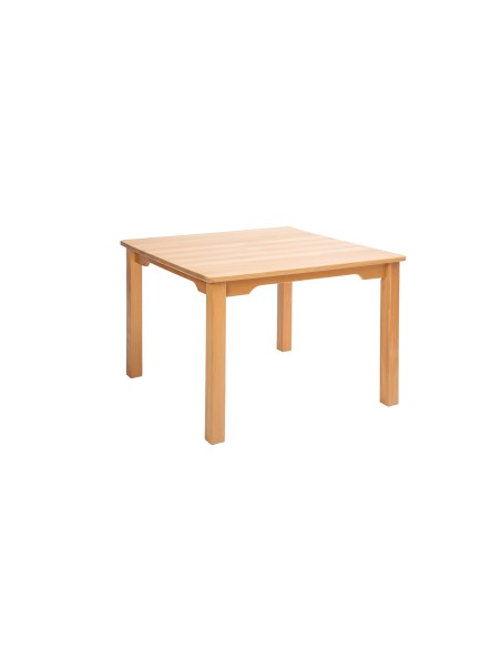 Square kindergarten table 60x60 cm, solid beach wood table top
