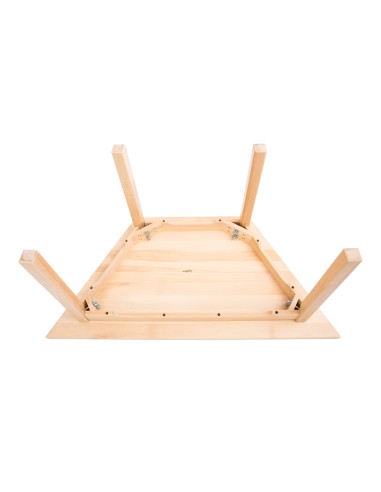 Masă grădiniță trapezoidală 120 x 60 cm, blat masă dln lemn masiv de fag