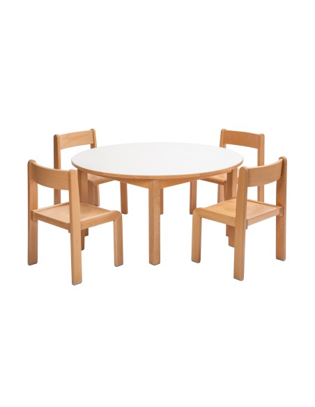 Runder Kindergartentisch, Durchmesser Ø 120 cm, HPL-Tischplatte