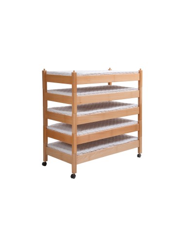 Stackable kindergarten bed - solid wood