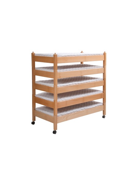 Stackable kindergarten bed - solid wood
