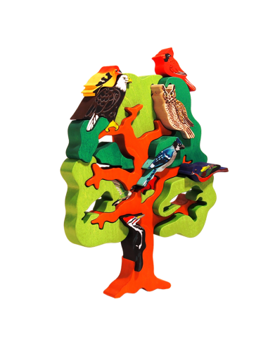 Păsări Nord America - Puzzle 3D Montessori,...