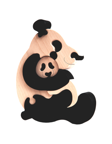 Ursi panda - Puzzle 3D Montessori, lemn,...