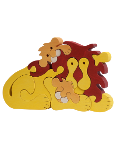 Löwenfamilie – Montessori 3D Puzzle, Holz, mehrfarbig, 26... 2