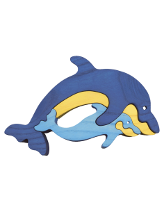 Familie von Delfinen - Montessori 3D Puzzle, Holz,...