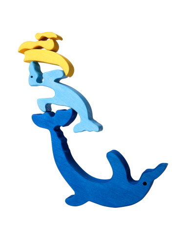 Familie de delfini - Puzzle 3D Montessori,...