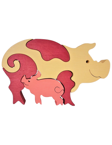 Familie von Ferkeln - Montessori 3D Puzzle,...