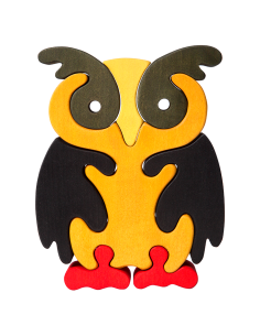 Eule braun - Montessori 3D Puzzle, Holz, mehrfarbig, 12 x...