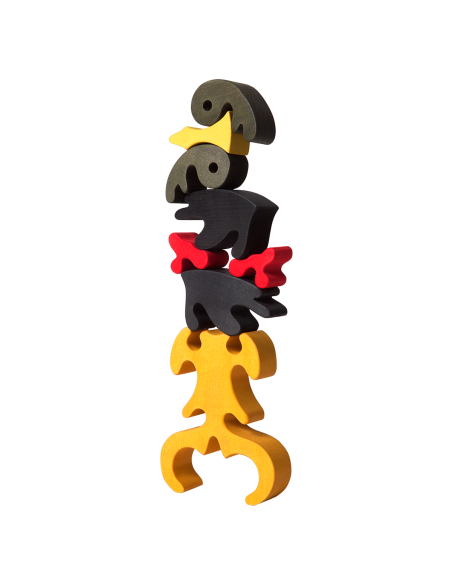 Eule braun - Montessori 3D Puzzle, Holz, mehrfarbig, 12 x 16,5 cm, 8 Teile