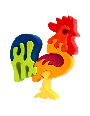 Hahn - Montessori 3D Puzzle, Holz, mehrfarbig,...