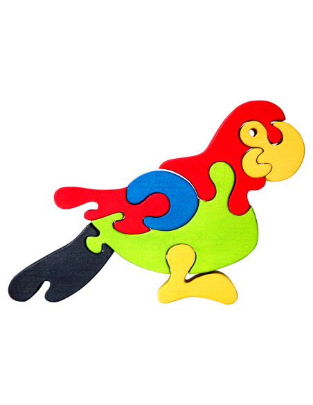 Parrot - Montessori 3D Puzzle, wooden, multicolor, 22 x 14 cm, 8 Pieces