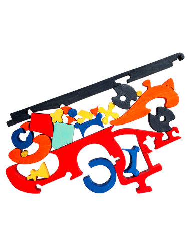 Fire engine - Montessori 3D Puzzle, wooden,...