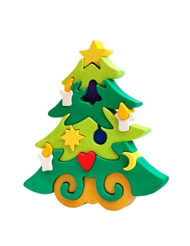 Weihnachtsbaum - Montessori 3D Puzzle, Holz,...