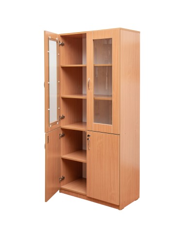 Bibliothekenschrank, 4 Türen (2 aus Glas), 5...