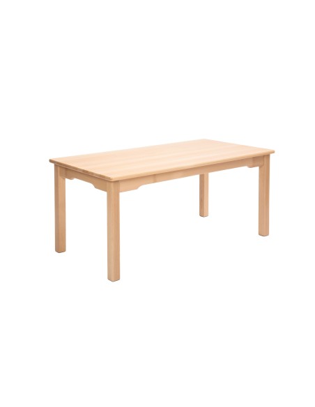 Rectangular kindergarten table, 120 x 80 cm, Solid beech wood top