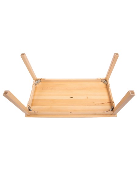 Rechteckiger Kindergartentisch, 120 x 80 cm, Tischplatte aus massivem Buchenholz