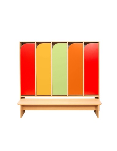 Kindergarten-Garderobenschrank, 5 farbige...