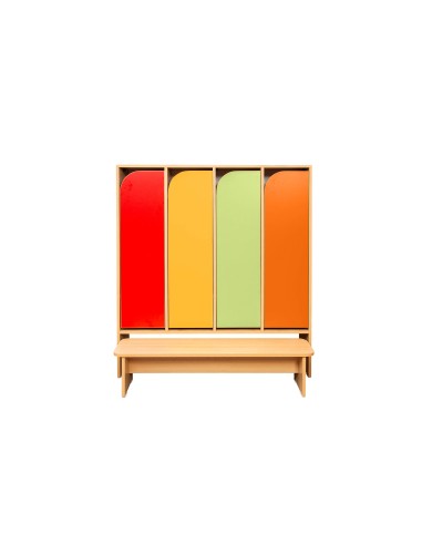 Kindergarten-Garderobenschrank, 4 farbige...