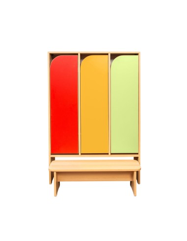 Kindergarten-Garderobenschrank, 3 farbige...