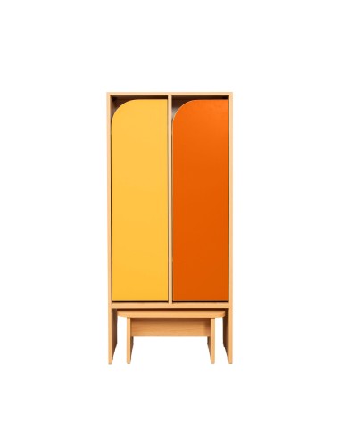 Dulap vestiar grădiniță, 2 uși color, băncuță,...